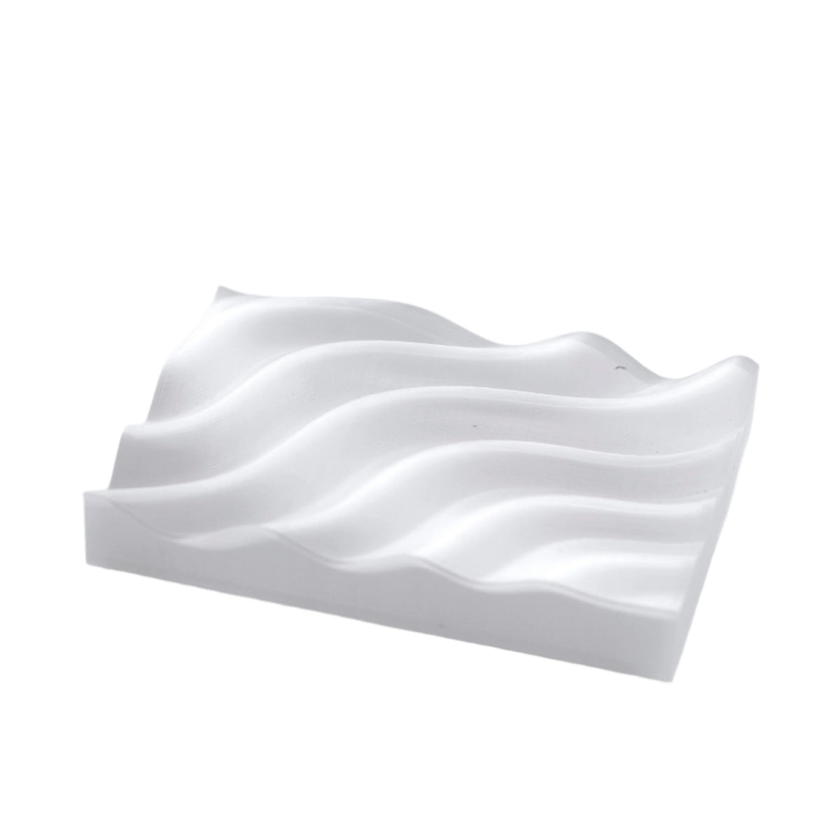 Ripple 3D Printed Soap Tray – Sculptural Recycled Plastic | Clear or Eggshell