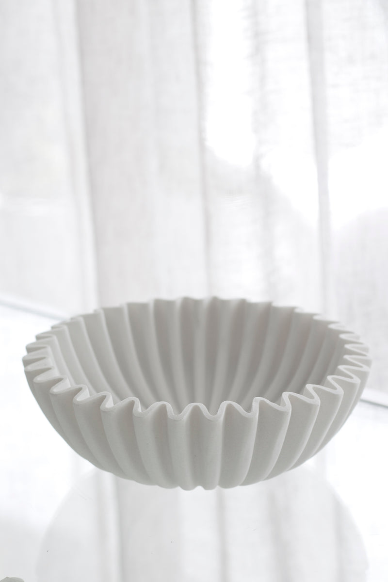 Large Ceramic Fluted Bowl