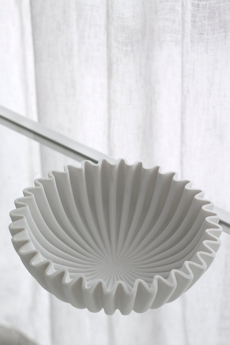 Large Ceramic Fluted Bowl