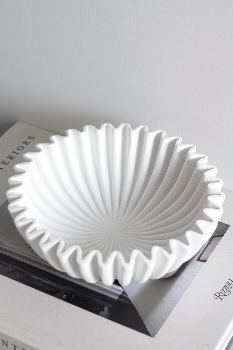 Large Ceramic Fluted Bowl