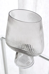 Lianne Ribbed Glass Vase Taupe