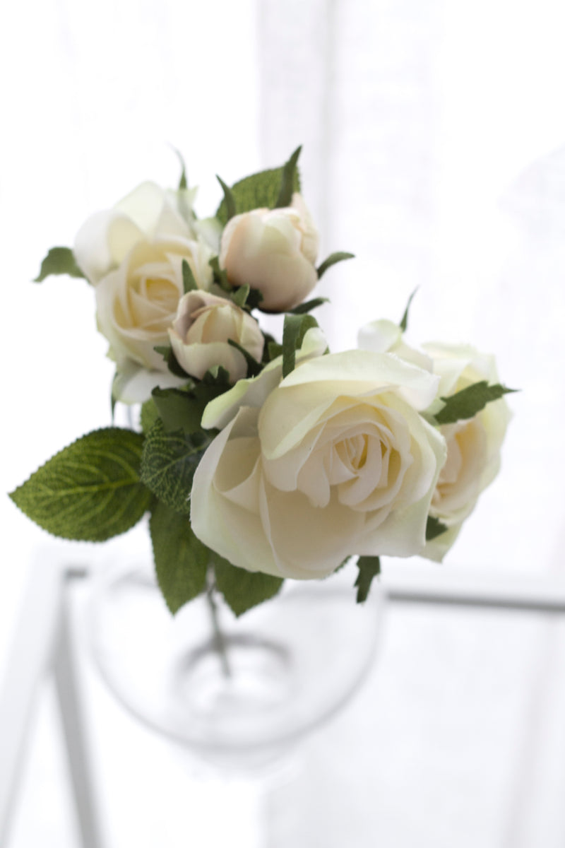 Garden Rose Spray - Ivory Green