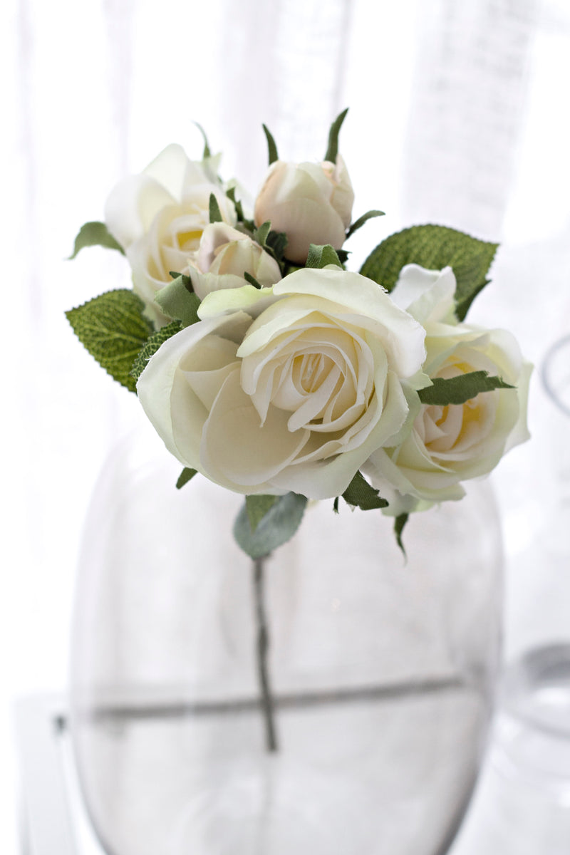 Garden Rose Spray - Ivory Green