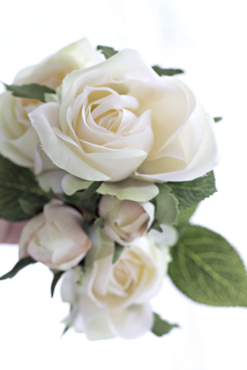 Garden Rose Spray - Ivory Green