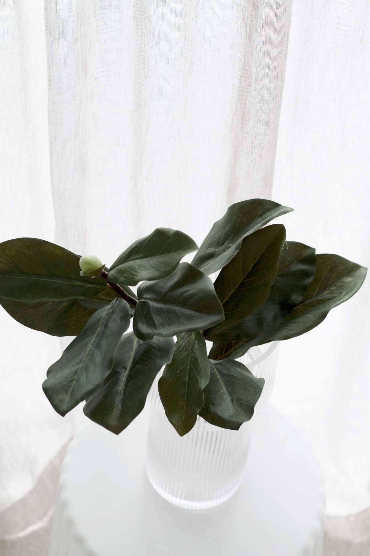 Magnolia Leaf Branch, 1m Faux Stem