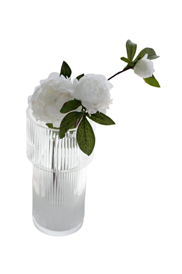 Double Peony Spray - Cream