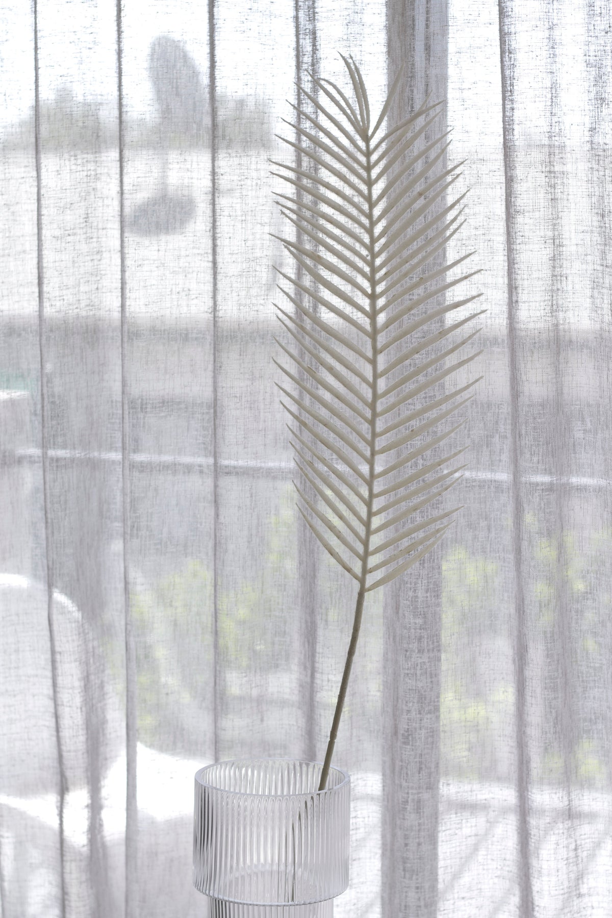 White Palm Leaf Stem, 1m Decorative Faux Frond
