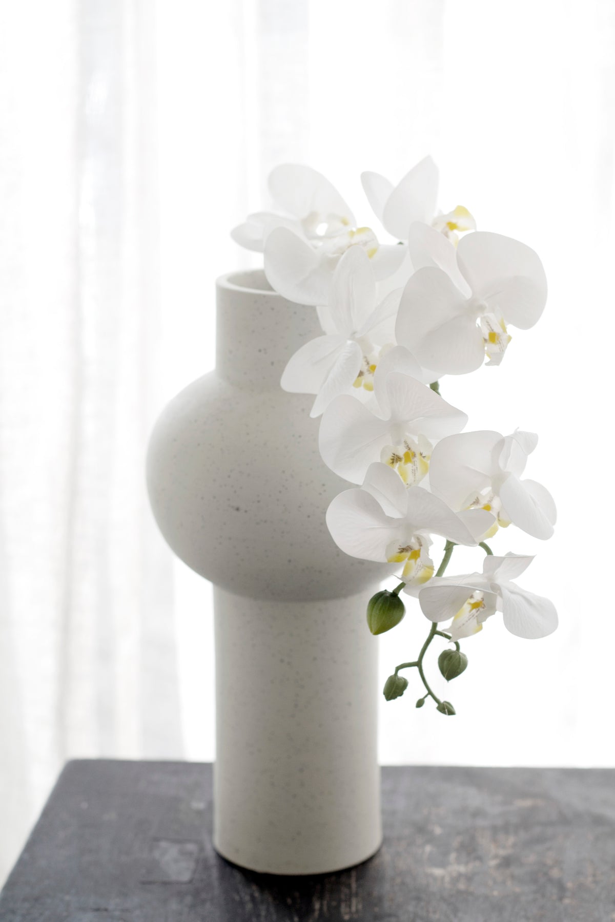 Kansas Vase styled solo on a sideboard