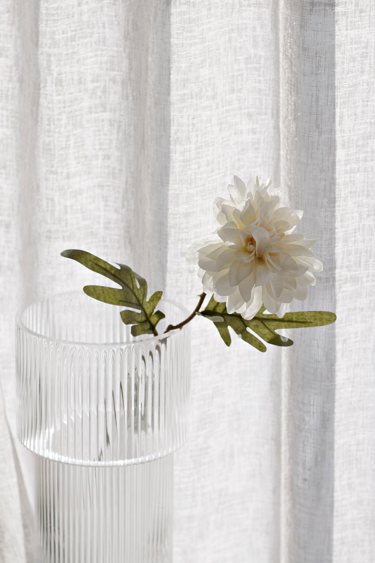 Cottage Dahlia Stem, White 38cm Faux Flower