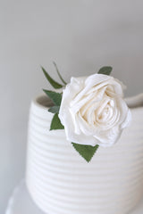 Single Rose Flower - Cream / White