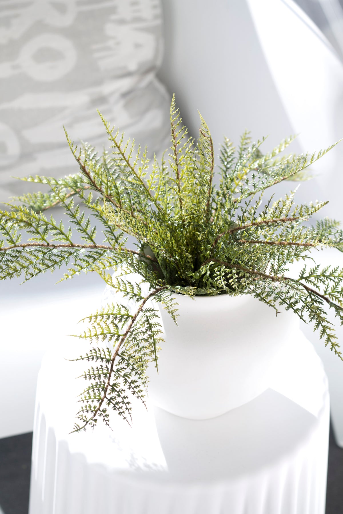 Forest Fern Bush, 42cm Faux Greenery Stem