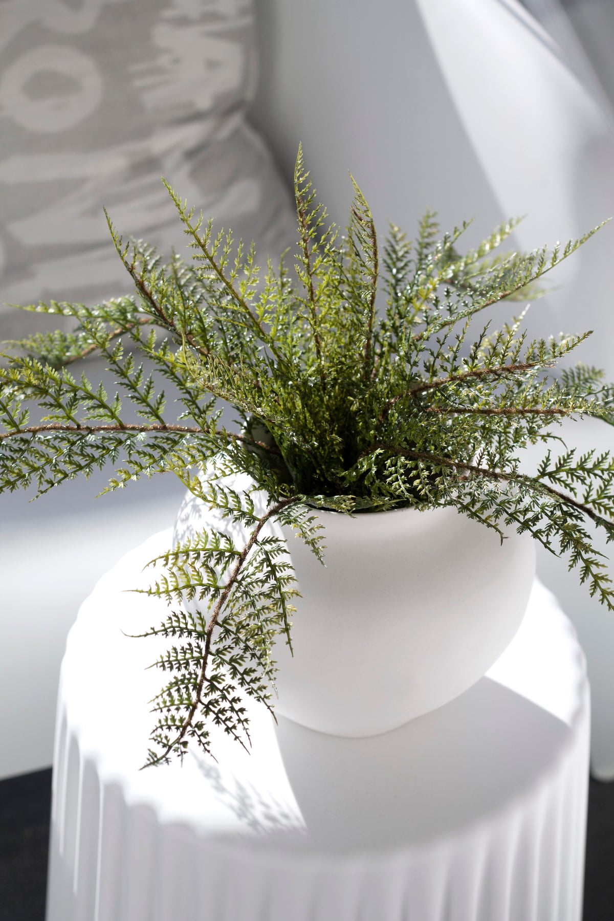 Forest Fern Bush, 42cm Faux Greenery Stem