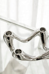 Silver Quad Candle Holder – Sculptural Modern Decor