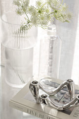 Silver Quad Candle Holder – Sculptural Modern Decor