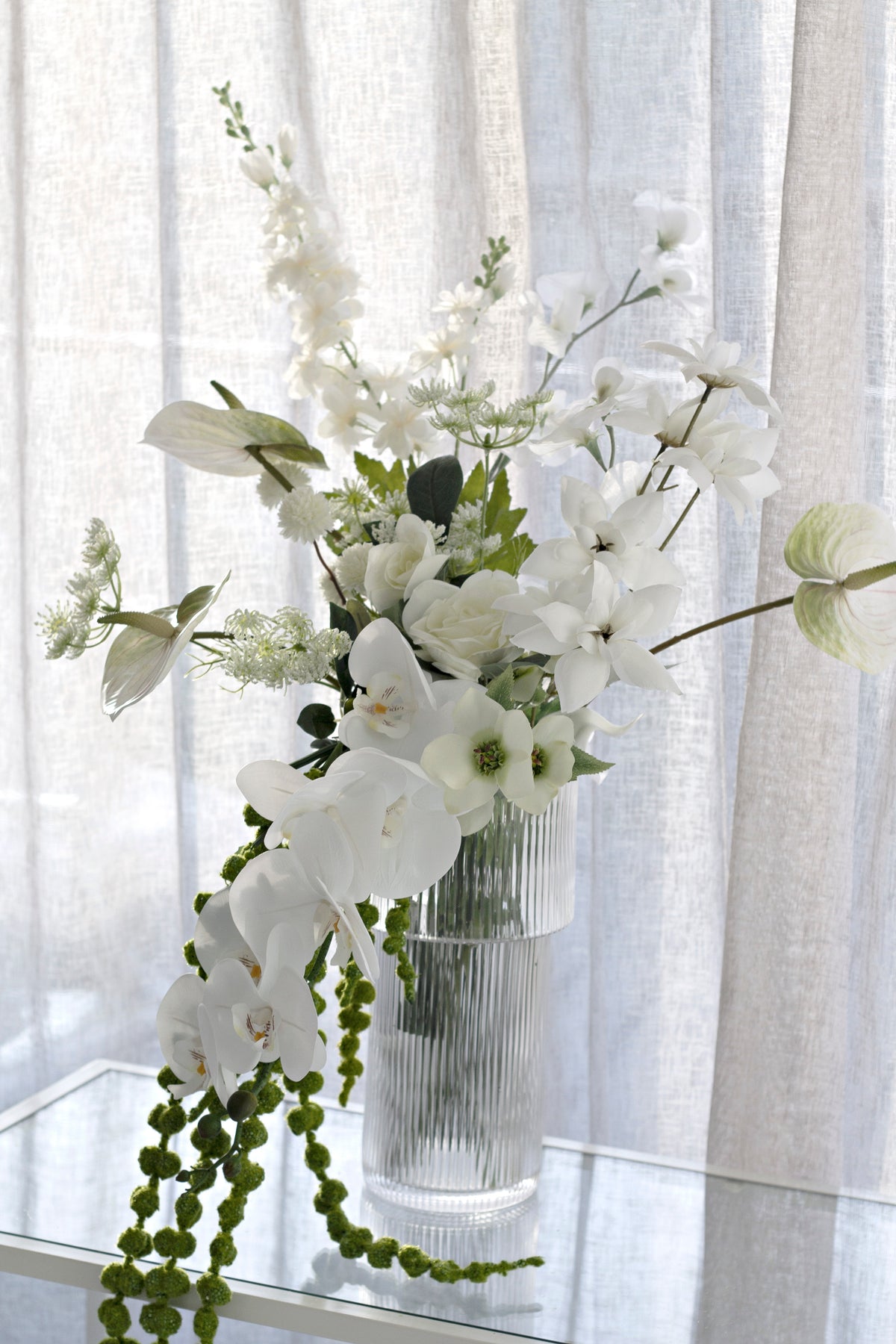 Amaranth Stem, Green or White Faux Stem