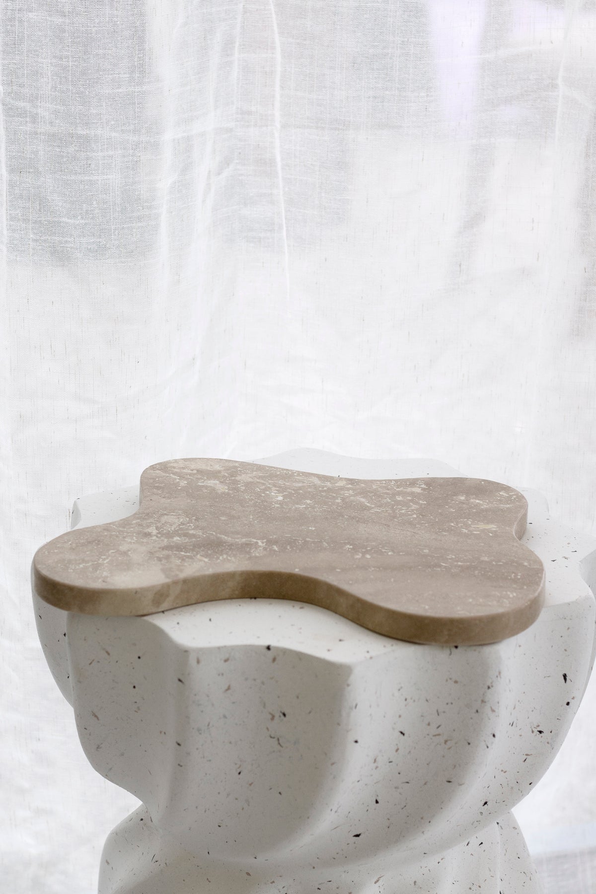 Isobel Travertine Tray – Sculptural Stone Decor