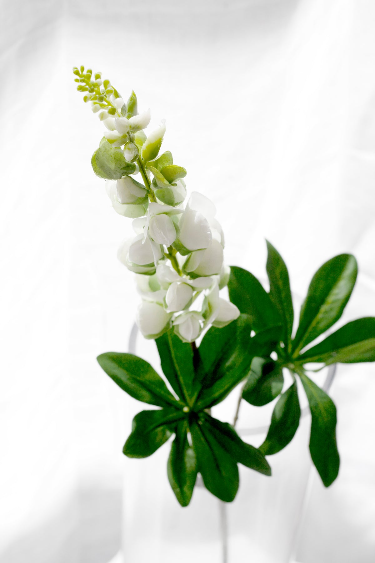 Lupin Spray, Cream 70cm Tall Faux Stem