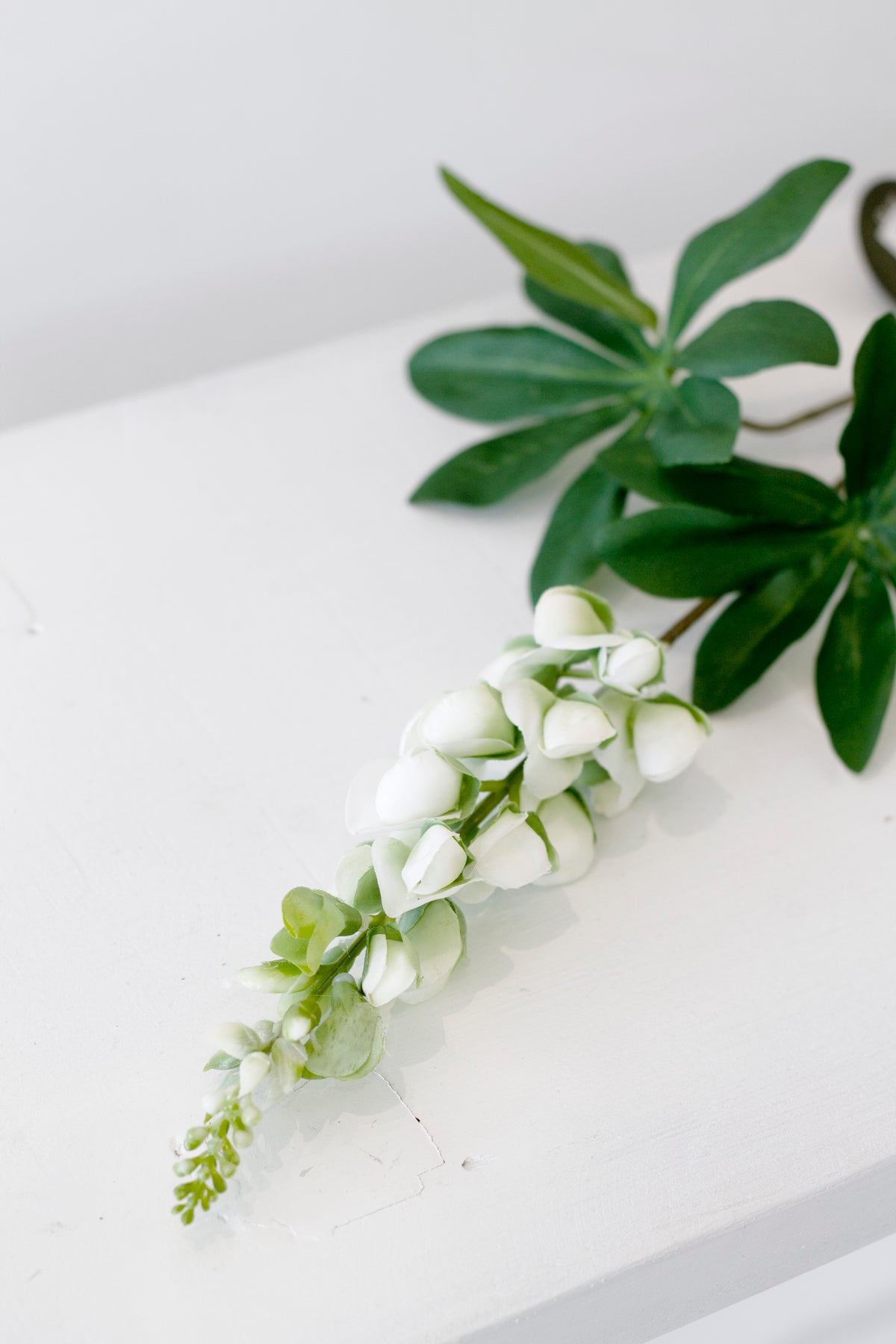 Lupin Spray, Cream 70cm Tall Faux Stem