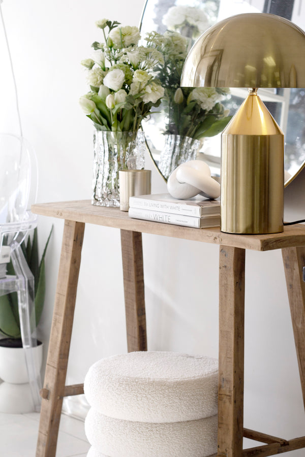 Luca Dome Table Lamp – Modern Sculptural Lighting in Brass, Black or White