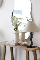 Surge Lamp – Sculptural Steel & Linen Table or Floor Lamp