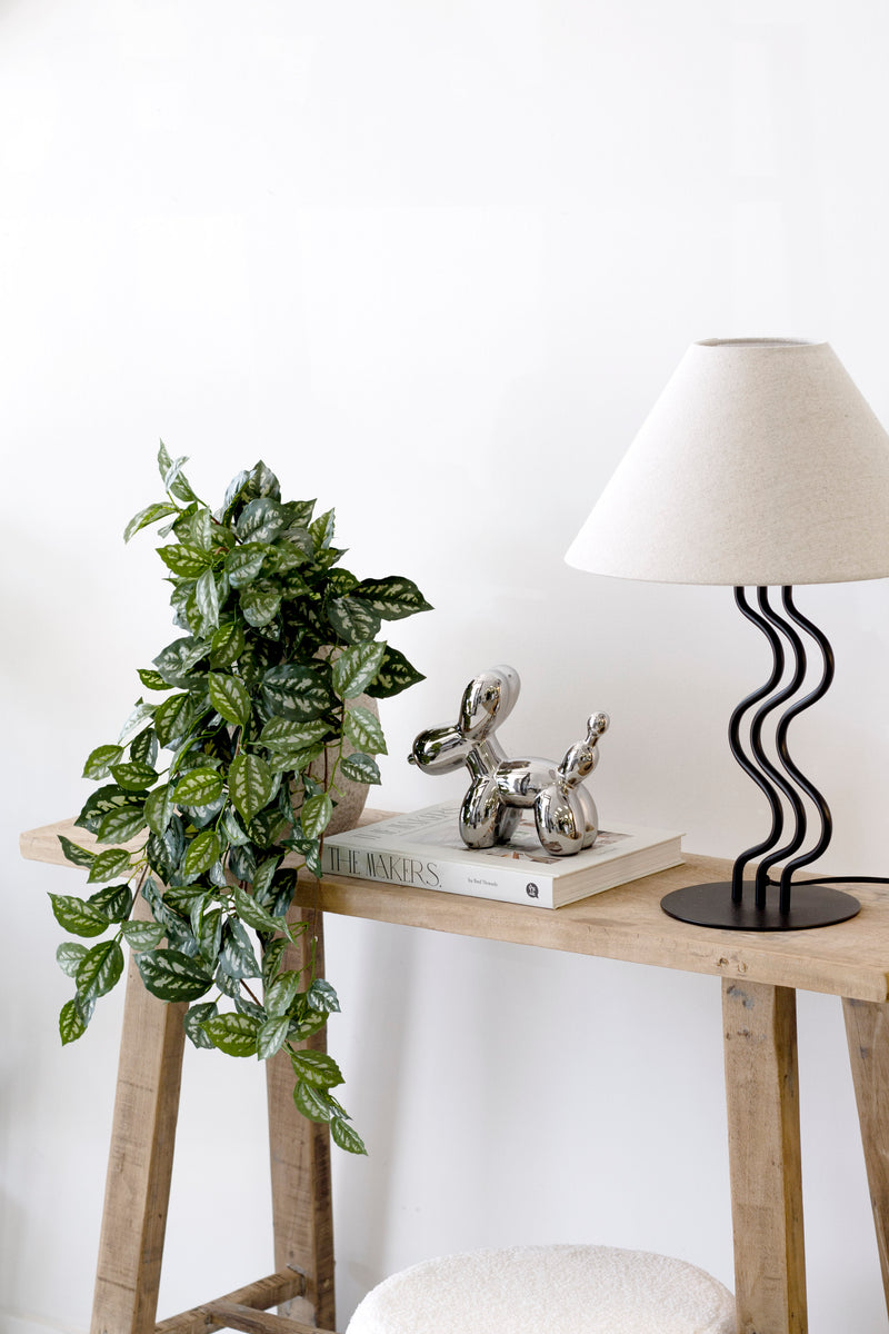 Surge Lamp – Sculptural Steel & Linen Table or Floor Lamp