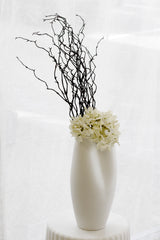 Vault Ceramic Vase – Sculptural White Statement Vessel 38cm