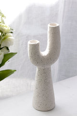 Franki Off-White Sculptural Vase – Cement Statement Vessel | Modern Minimalist Decor