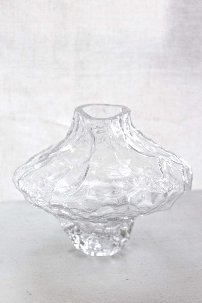 Rippled Crystal Glass Vase