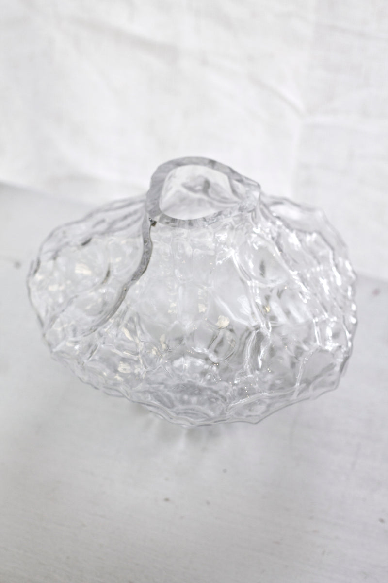 Rippled Crystal Glass Vase