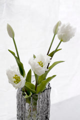 White Parrot Tulip Bunch – Set of 5 Faux Ruffled Heads