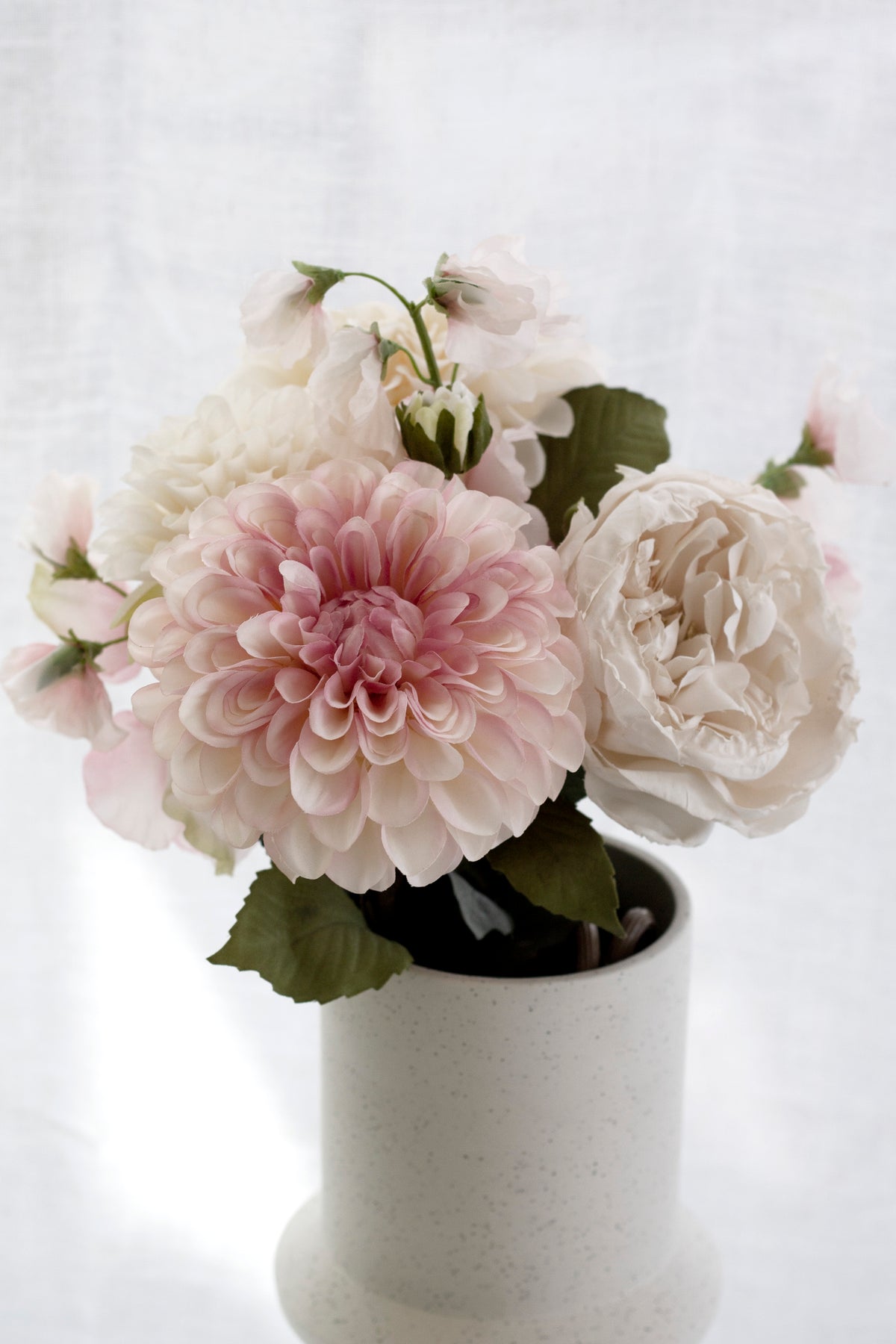 Sweet Pea Spray, Cream or Pink 68cm Faux Stem