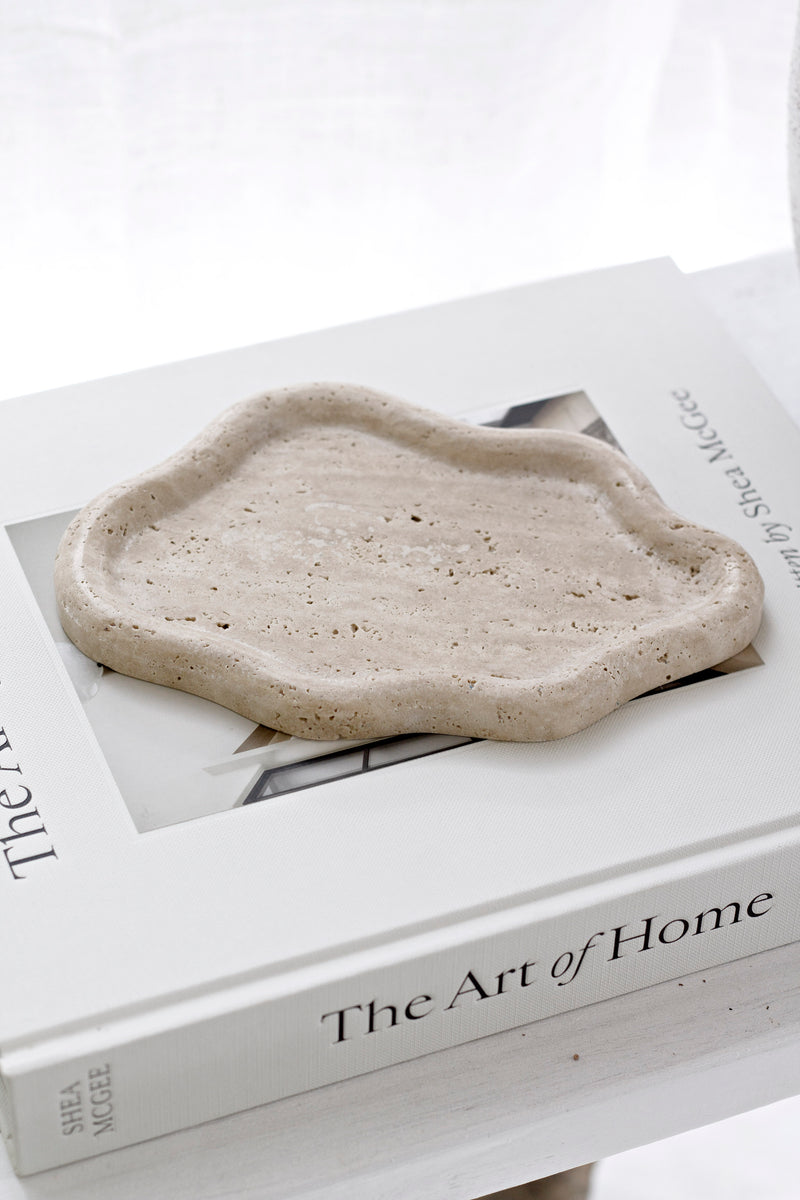 Organic Travertine Catchall Tray