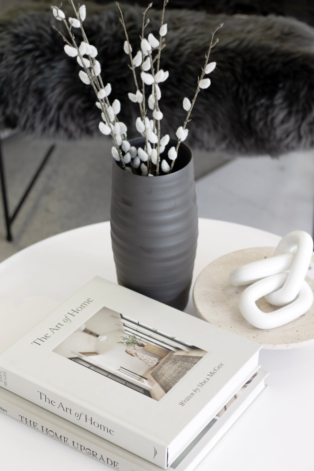 Ash Textured Ceramic Vase – Beige or Black