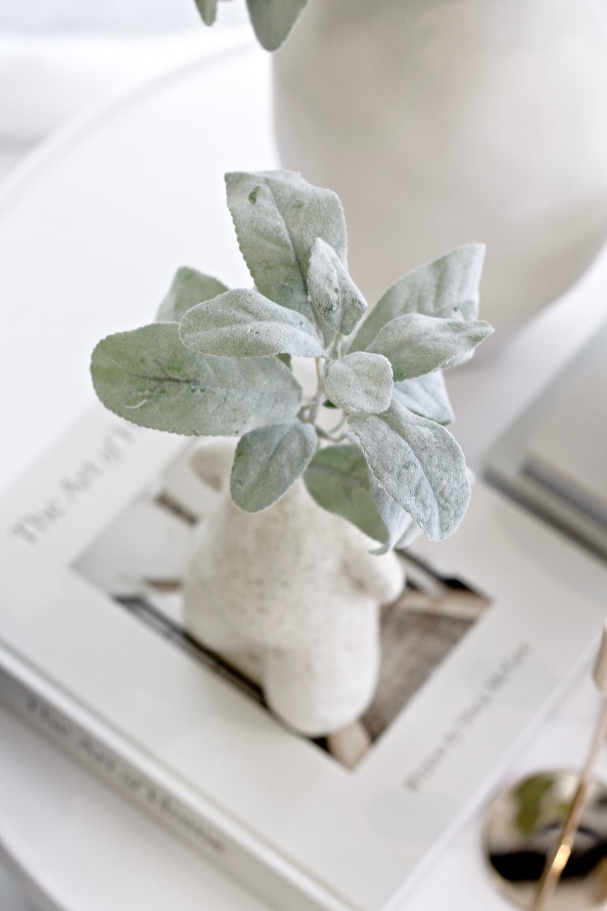Lamb's Ear, 35cm Grey-Green Faux Foliage