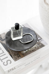 Ceramic Dish – Sculptural Display Tray (White / Black)