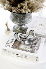 Marseille Pewter Urn Planter – Classic Aged Metal Vase (27cm x 25cm)