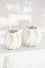 Emmy 3D Printed Ceramic Vase – Sculptural White Vessel | Small & Large