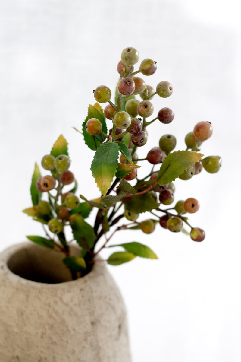 Artificial Summer Berry Branch – Coffee Toned Stem (66cm Tall)