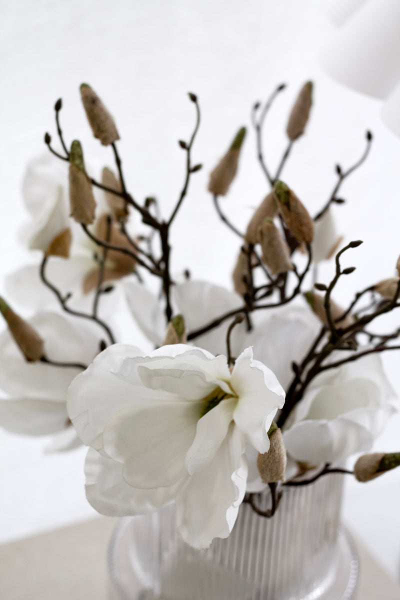 Magnolia Grandiflora Faux Stem – White (81cm)