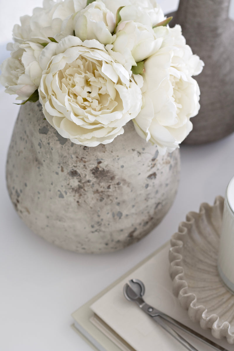 Caspian Rustic Vase – Aged Stone Look in Small or Medium Size