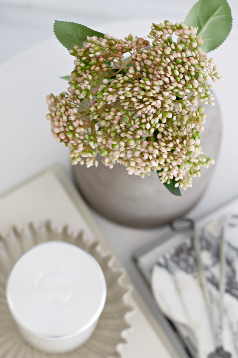 Sedum Bundle Pink Green | Lush Faux Stem for Textured Styling