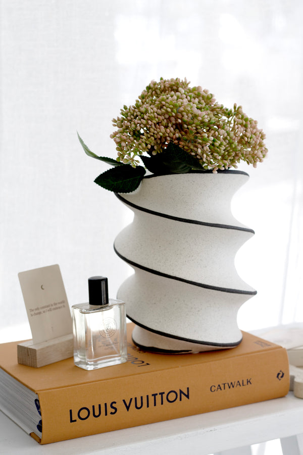 Spiral Hand-Painted Ceramic Vase – Sculptural Design in Small & Large Sizes