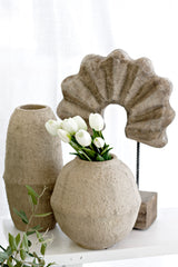 Joni Sand Terracotta Vase – Sculptural Organic Rustic Statement Piece