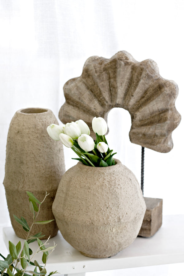 Joni Sand Terracotta Vase – Sculptural Organic Rustic Statement Piece