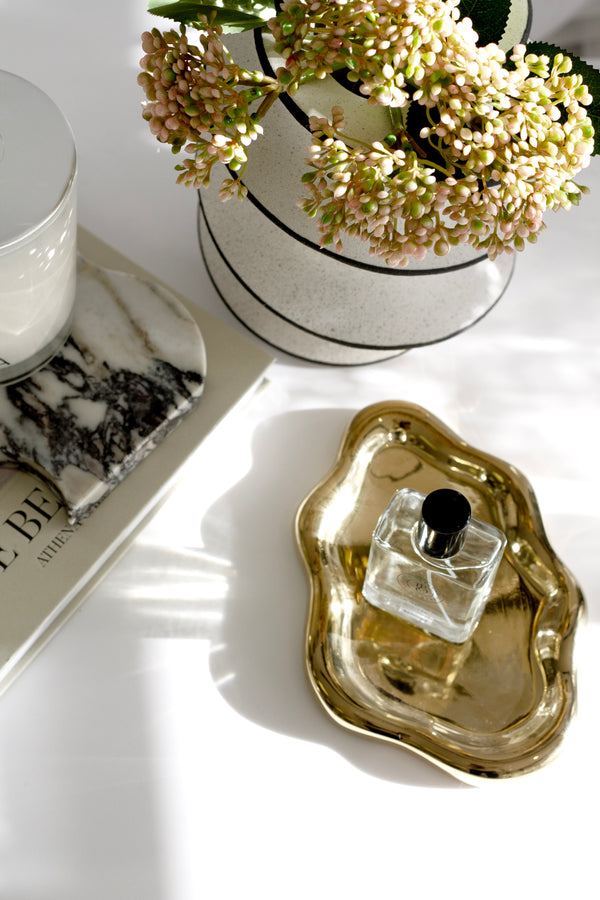 Gold Electroplated Cloud-Shaped Ceramic Tray – Luxe Trinket Dish for Jewellery or Candles