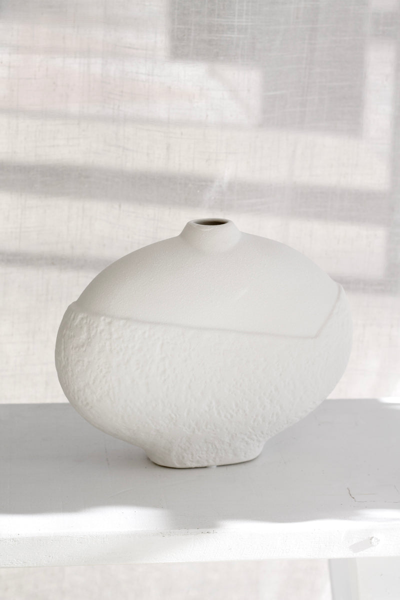 Serenity Cream Vase – Textured Ceramic Vase in Small & Large
