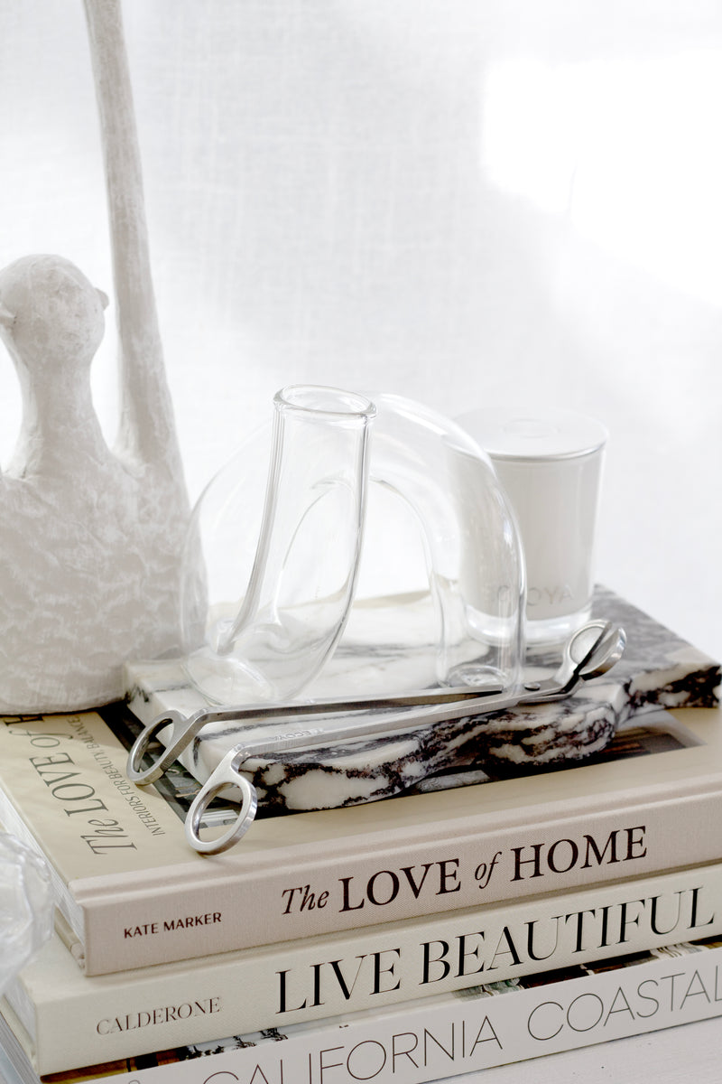 Glass Pipe Vase – Sculptural Clear Art Vase for Modern Minimal Styling