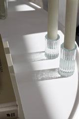 Zakkia Ribb Candle Holder Set – Clear Glass (Set of 2) | For Taper Candles