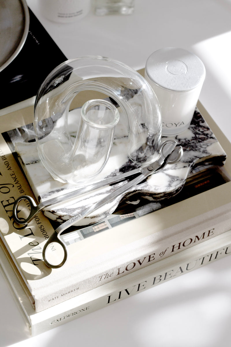 Glass Pipe Vase – Sculptural Clear Art Vase for Modern Minimal Styling
