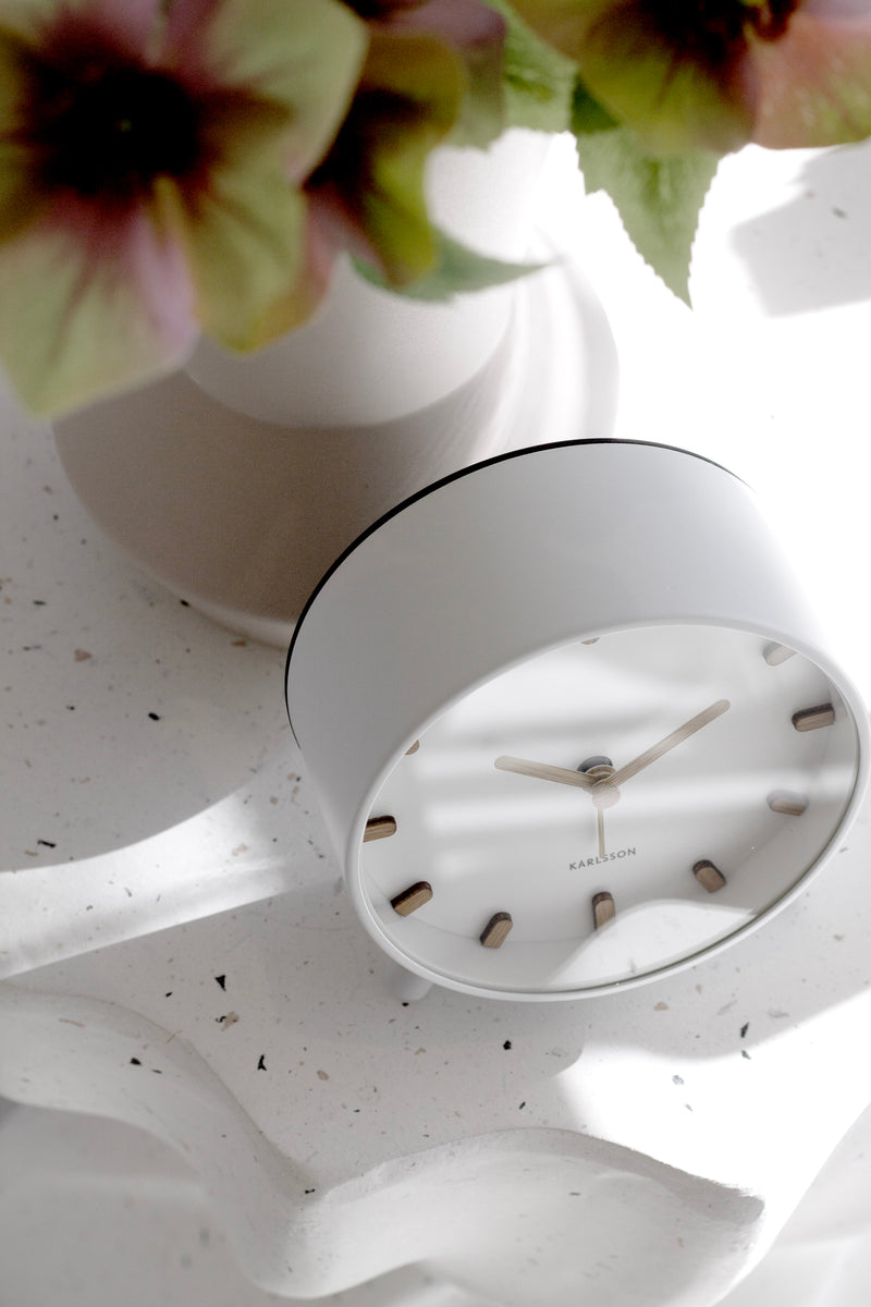 Grace Alarm Clock by Karlsson – White, Black or Greyed Jade | Silent Sweep + Night Light